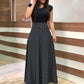 Fashion Colorblocking Printed Slim Long Dress