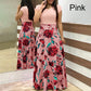 Fashion Colorblocking Printed Slim Long Dress