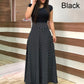 Fashion Colorblocking Printed Slim Long Dress