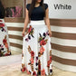 Fashion Colorblocking Printed Slim Long Dress