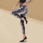 Women’s Stretch Fake Ripped Denim Jacquard Legging Pants