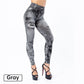 Women’s Stretch Fake Ripped Denim Jacquard Legging Pants